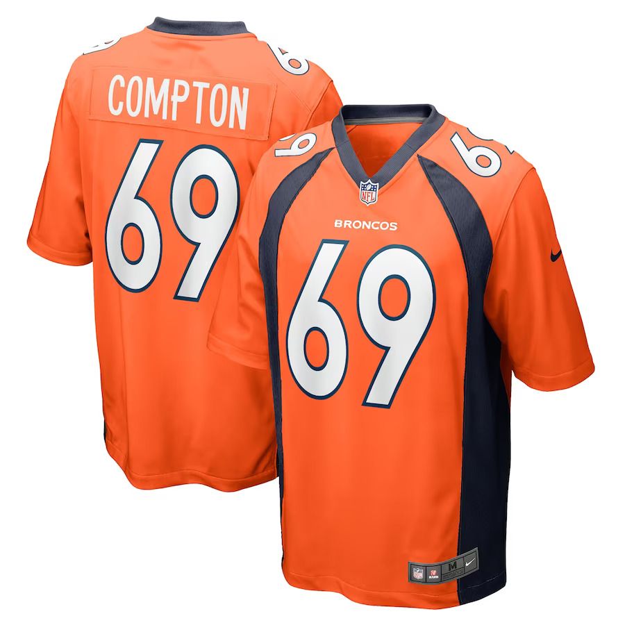 Men Denver Broncos 69 Tom Compton Nike Orange Game Player NFL Jersey